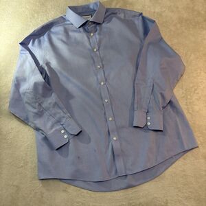Charles Tyrwhitt Non-Iron Classic Fit Button Down 18 x 36 Light Blue big & tall